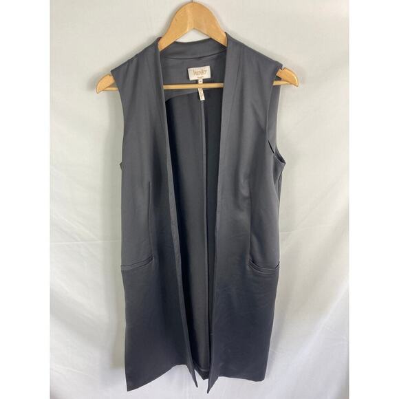 Laundry by Shelli Segal Grey Longline Satin Vest Size 10 - Picture 1 of 5